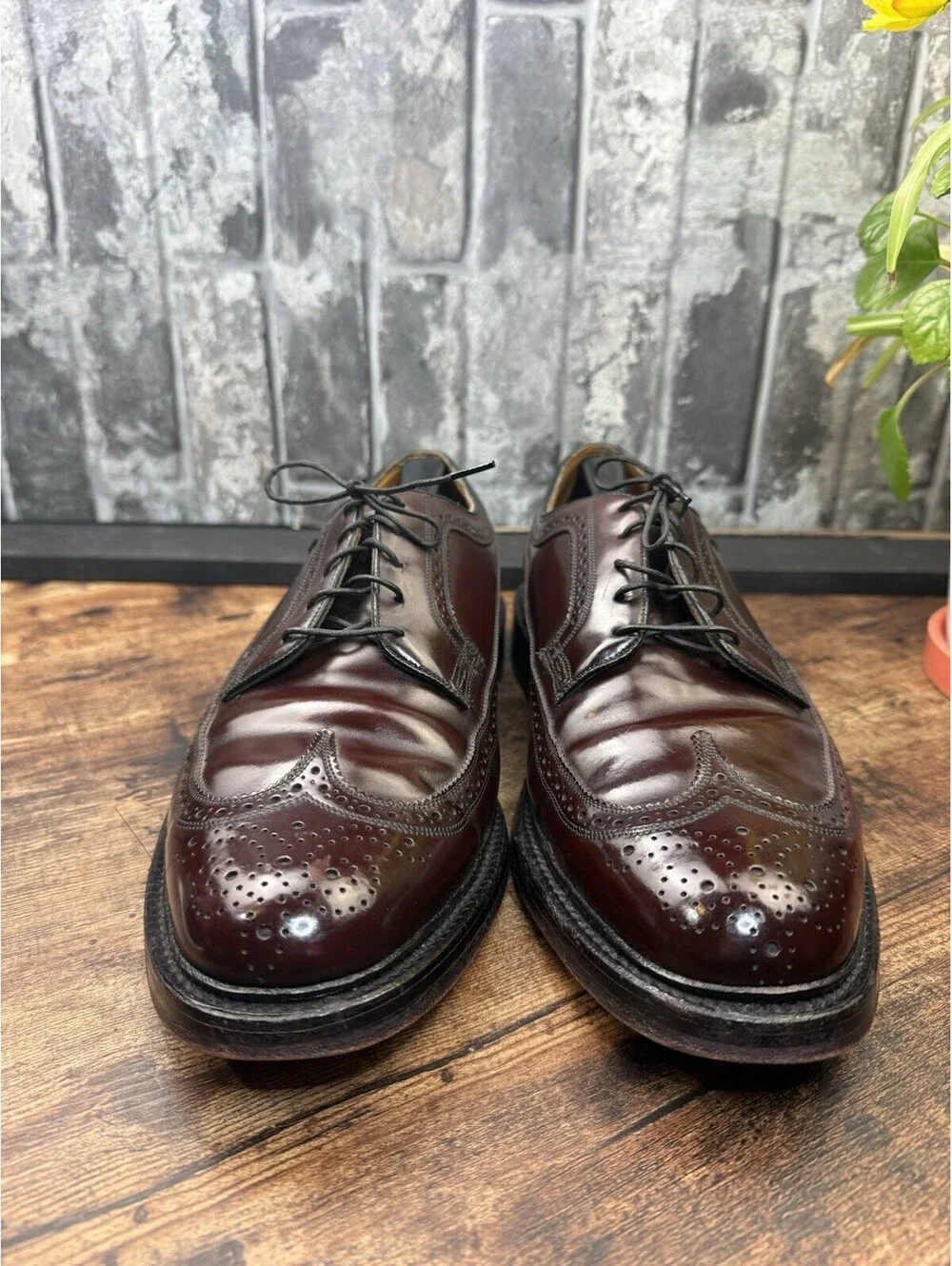 Vtg 1960s Florsheim Imperial 93605 Shell Cordovan Longwing 10.5 3E Green Lab
